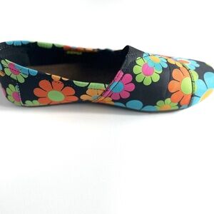 Dawgs Black Floral Print Flats 7